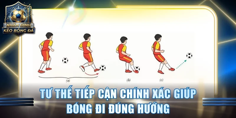 Tư thế tiếp cận chính xác giúp bóng đi đúng hướng